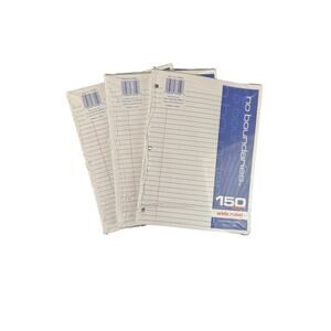 Norcross Wide Ruled Filler Paper 3 pack 150 Sheets Per Pack Brand New
